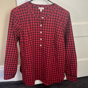 Talbots Red/Black checked tunic Size LP